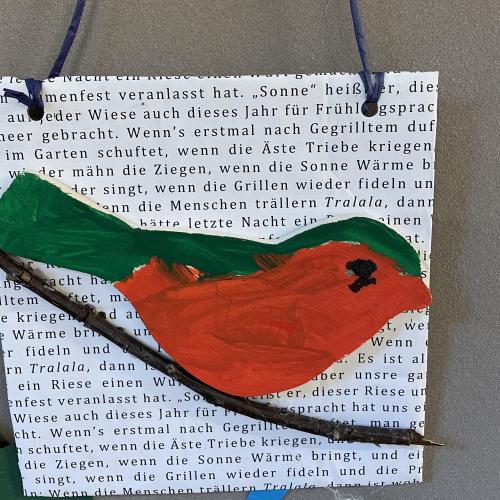 Werkstück Vogel aus Holz 