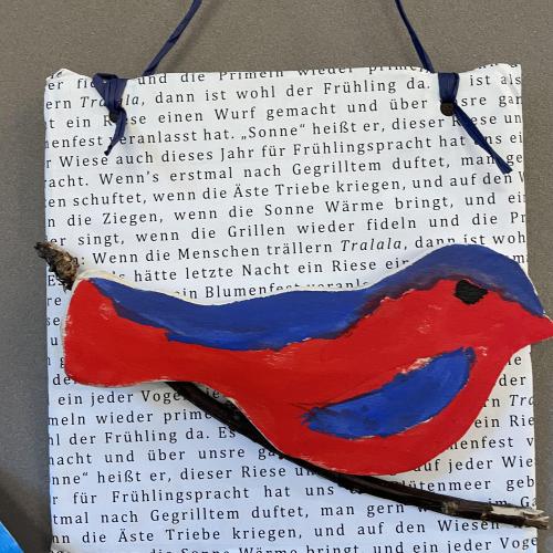 Werkstück Vogel aus Holz 