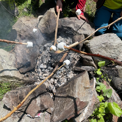 Marshmallow über der Glut
