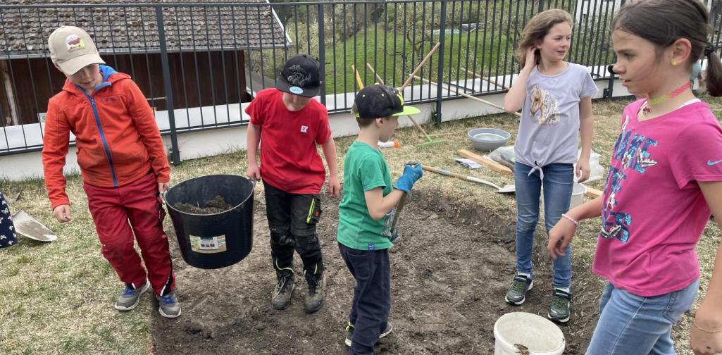 Vorbereitungen Schmetterlingsspirale